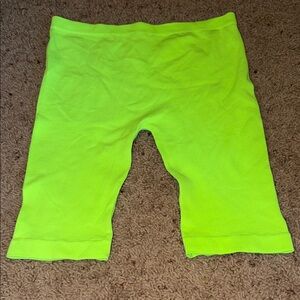 Love J Neon Green Ribbed Woman’s bike shorts Size S\M